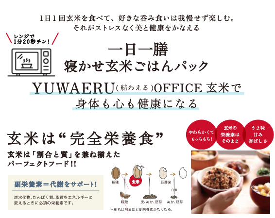 【福利厚生紹介】レンジで80秒の健康投資。「オフィス玄米」で、クライアントの魅力を“実食”して学ぶ。